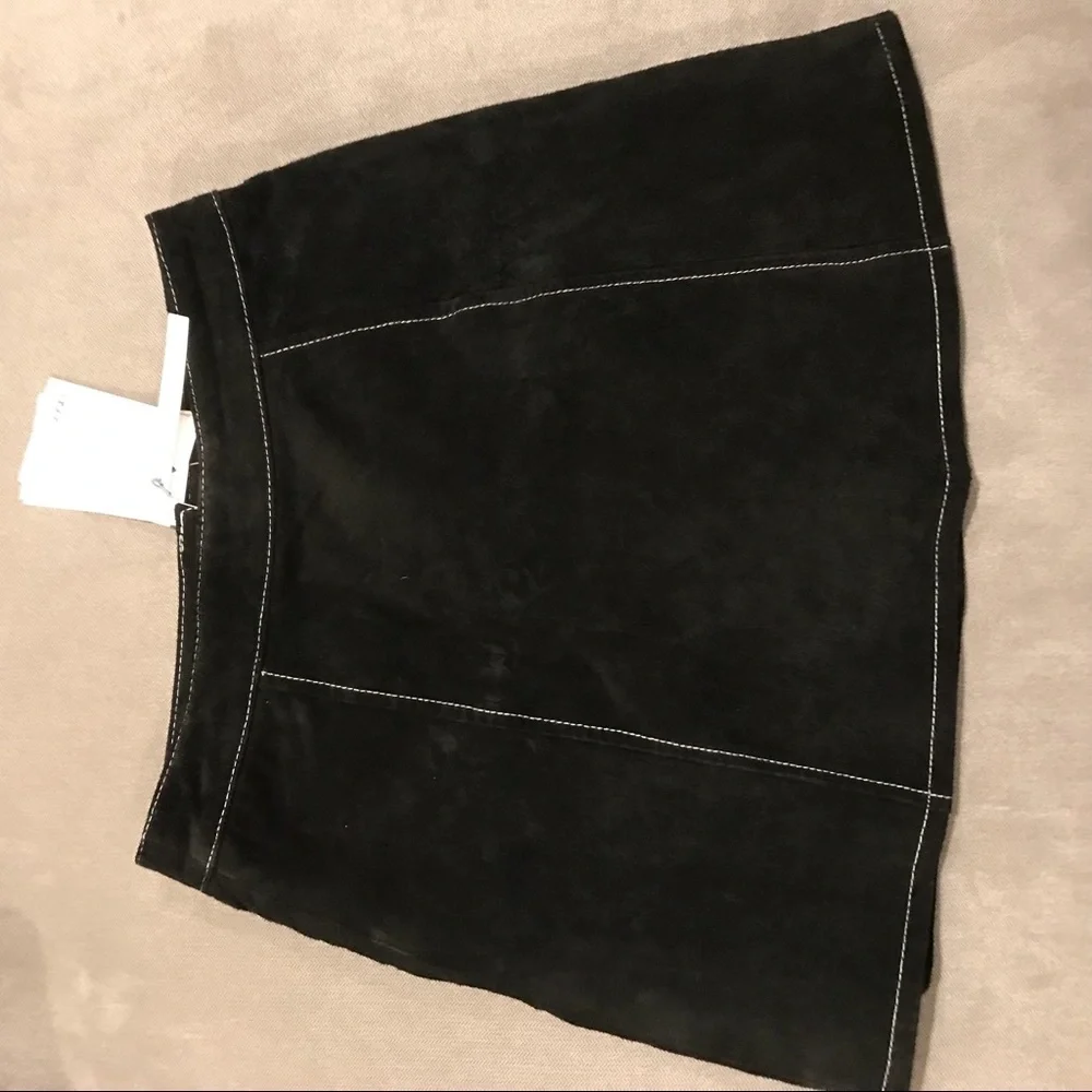 Asos suede leather black skirt